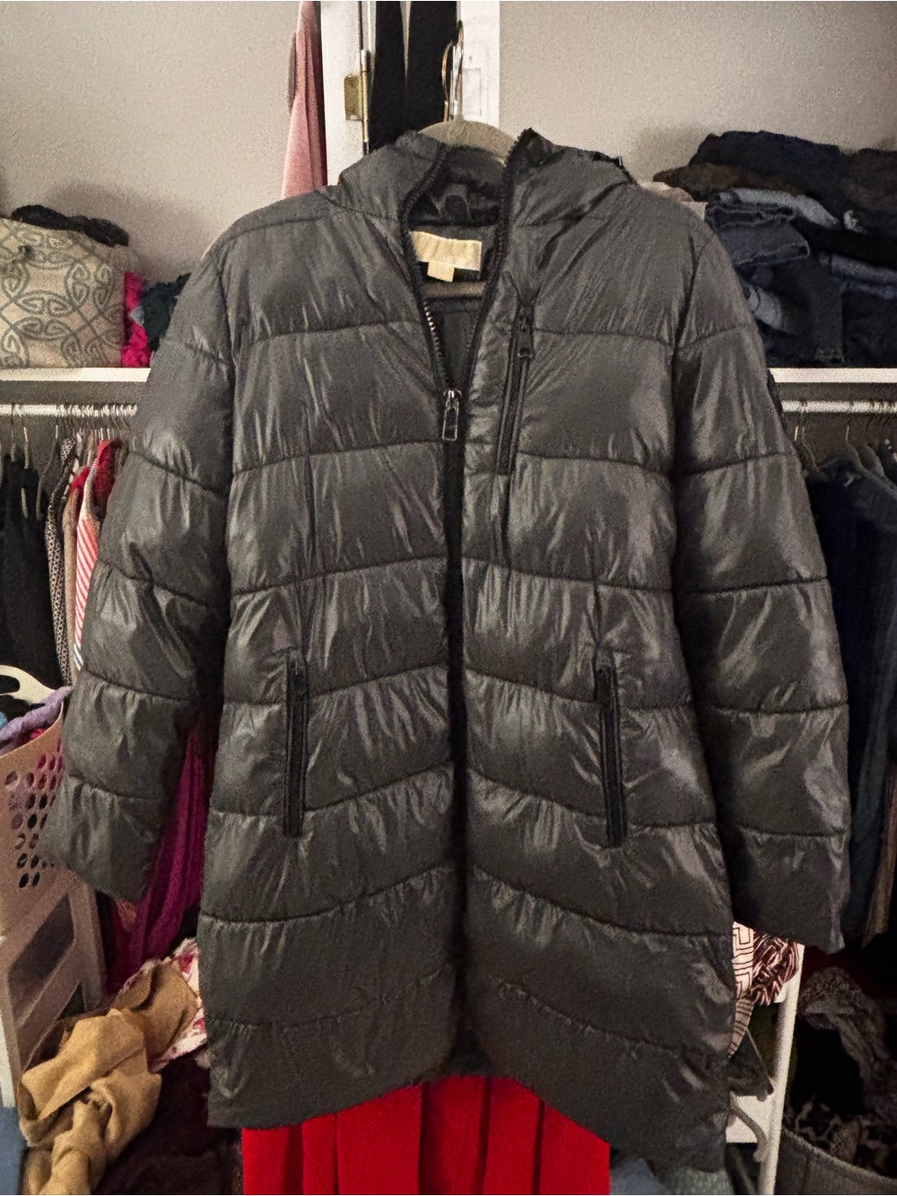Women’s Dark gray puffer Coat with Hood